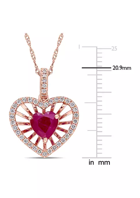 Cheapest ๐ 1 ct. t.w. Ruby and 1/4 ct. t.w. Diamond Heart Pendant with Chain in 14k Rose Gold by Belk & Co. ๐ฏ 2 Cheapest ๐ 1 ct. t.w. Ruby and 1/4 ct. t.w. Diamond Heart Pendant with Chain in 14k Rose Gold by Belk & Co. ๐ฏ - Image 2