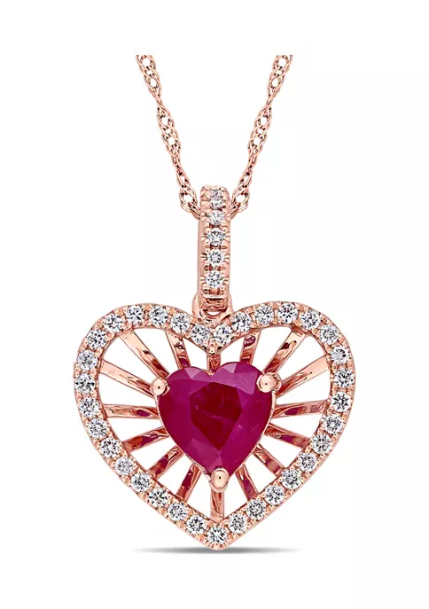 Cheapest ๐ 1 ct. t.w. Ruby and 1/4 ct. t.w. Diamond Heart Pendant with Chain in 14k Rose Gold by Belk & Co. ๐ฏ 4 Cheapest ๐ 1 ct. t.w. Ruby and 1/4 ct. t.w. Diamond Heart Pendant with Chain in 14k Rose Gold by Belk & Co. ๐ฏ - Image 4