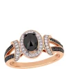 Hot Sale 🎁 1 ct. t.w. Black and White Diamond Split Shank Ring in 10K Rose Gold by Belk & Co. 🎉