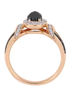 Hot Sale 🎁 1 ct. t.w. Black and White Diamond Split Shank Ring in 10K Rose Gold by Belk & Co. 🎉 -DealsBelk & Co. Store Belk 29473