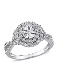 Discount 🤩 1/3 ct. t.w. Diamond Cluster Infinity Ring in 10k White Gold by Belk & Co. ⭐ -DealsBelk & Co. Store Belk 29482