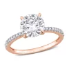 Budget ❤️ 1.8 ct. t.w. Created Moissanite and 1/10 ct. t.w. Diamond Engagement Ring in 14k Rose Gold by Belk & Co. 🎉