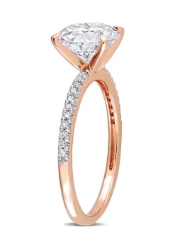 Budget ❤️ 1.8 ct. t.w. Created Moissanite and 1/10 ct. t.w. Diamond Engagement Ring in 14k Rose Gold by Belk & Co. 🎉 -DealsBelk & Co. Store Belk 29484