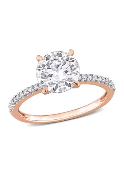 Budget ❤️ 1.8 ct. t.w. Created Moissanite and 1/10 ct. t.w. Diamond Engagement Ring in 14k Rose Gold by Belk & Co. 🎉 -DealsBelk & Co. Store Belk 29488