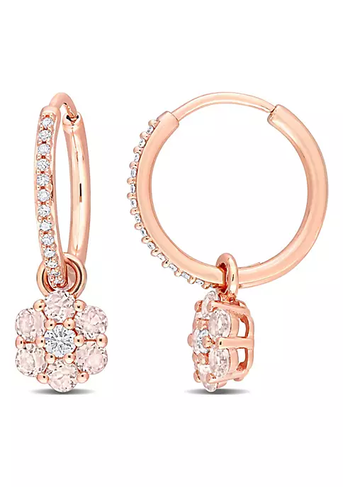 Promo 🔥 1 ct. t.g.w. White Topaz, Morganite and 1/8 ct. t.w. Diamond Floral Hoop Earrings in 10K Rose Gold by Belk & Co. 🔥 1 Promo 🔥 1 ct. t.g.w. White Topaz, Morganite and 1/8 ct. t.w. Diamond Floral Hoop Earrings in 10K Rose Gold by Belk & Co. 🔥