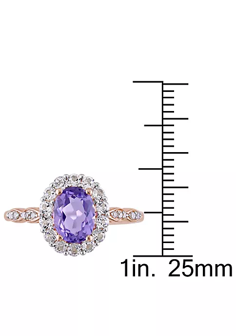 Deals ๐ Oval Shape Amethyst, White Topaz and Diamond Accent Vintage Ring in 14k Rose Gold by Belk & Co. ๐ 4 Deals ๐ Oval Shape Amethyst, White Topaz and Diamond Accent Vintage Ring in 14k Rose Gold by Belk & Co. ๐ - Image 4