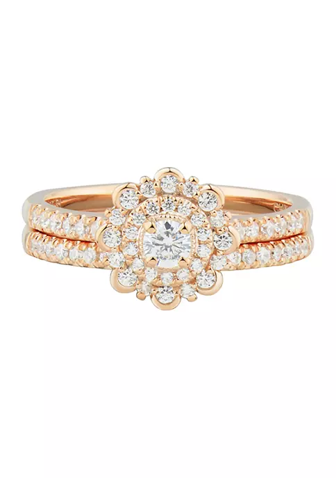 Coupon โค๏ธ 1/2 ct. t.w Diamond Bridal Ring Set in 14K Rose Gold by Belk & Co. ๐ฏ 1 Coupon โค๏ธ 1/2 ct. t.w Diamond Bridal Ring Set in 14K Rose Gold by Belk & Co. ๐ฏ
