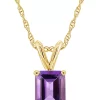 Coupon 🎉 14K Gold 8x6 Emerald Cut Amethyst Pendant by Belk & Co. 🌟