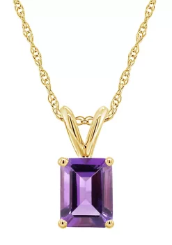 Coupon 🎉 14K Gold 8x6 Emerald Cut Amethyst Pendant by Belk & Co. 🌟 -DealsBelk & Co. Store Belk 29528