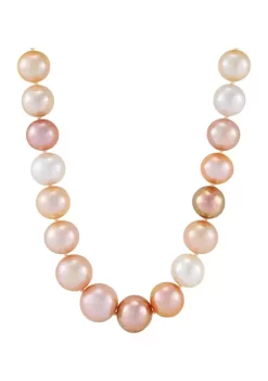 Top 10 😉 11-15 Millimeter Natural Color Ming Pearl Necklace in Sterling Silver by Belk & Co. 🌟