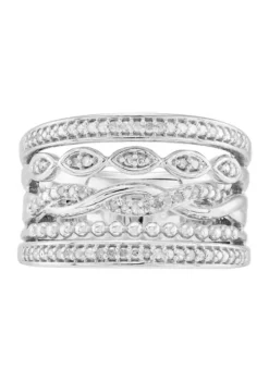 Deals ❤️ 1/4 ct. t.w. Diamond Stack Ring in Sterling Silver by Belk & Co. ✨