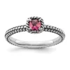 Wholesale 🔥 1/4 ct. t.w. Checker-cut Pink Tourmaline Stackable Expressions Ring in Sterling Silver by Belk & Co. 🔥