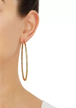 Best Sale 🤩 3x70MM Round Tube Hoop Earrings in Sterling Silver by Belk & Co. 💯 -DealsBelk & Co. Store Belk 29558