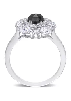 Top 10 ⌛ 2 ct. t.w. Created Moissanite and 3/4 ct. t.w. Black Diamond Ring in 10K White Gold by Belk & Co. 🧨 -DealsBelk & Co. Store Belk 29572