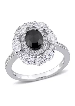 Top 10 ⌛ 2 ct. t.w. Created Moissanite and 3/4 ct. t.w. Black Diamond Ring in 10K White Gold by Belk & Co. 🧨 -DealsBelk & Co. Store Belk 29575