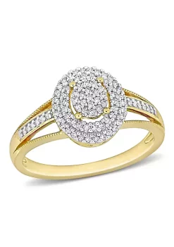 Cheapest ❤️ 1/4 ct. t.w. Diamond Double Halo Oval Cluster Split Shank Ring in 10K Yellow Gold by Belk & Co. ❤️ 9 Cheapest ❤️ 1/4 ct. t.w. Diamond Double Halo Oval Cluster Split Shank Ring in 10K Yellow Gold by Belk & Co. ❤️ -DealsBelk & Co. Store Belk 29580