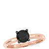 Deals 💯 1 ct. t.w. Black Diamond Solitaire Engagement Ring in 14K Rose Gold by Belk & Co. 🛒