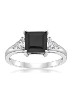 Flash Sale 😍 1.45 ct. t.w. Black Onyx and 1/5 ct. t.w. White Topaz Ring in Sterling Silver by Belk & Co. ❤️ -DealsBelk & Co. Store Belk 29603