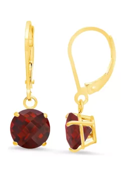 Best reviews of 🎁 10K Yellow Gold Round Checkerboard-Cut 4.5 ct. t.w. Garnet Lever Back Earrings (8 Millimeter) by Belk & Co. 🌟