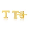 Top 10 ⌛ 14K Yellow Gold Letter (T) Stud Earrings by Belk & Co. ⭐