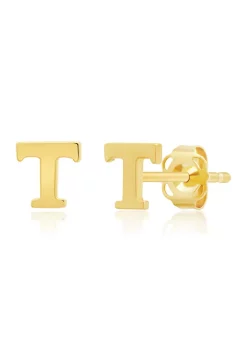 Top 10 ⌛ 14K Yellow Gold Letter (T) Stud Earrings by Belk & Co. ⭐