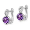 Promo 🎉 1.95 ct. t.w. Amethyst and White Topaz Hinged Earrings in Rhodium-Plated Sterling Silver by Belk & Co. ⌛