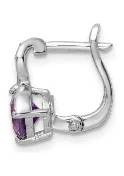 Promo 🎉 1.95 ct. t.w. Amethyst and White Topaz Hinged Earrings in Rhodium-Plated Sterling Silver by Belk & Co. ⌛ -DealsBelk & Co. Store Belk 29637