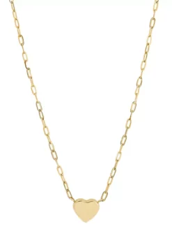 Cheap 🎁 10K Yellow Gold Heart Drop on Paperclip Chain Necklace by Belk & Co. 🎁
