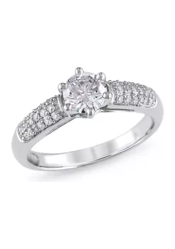 Promo 👍 1 CT TW Diamond Pave 6-Prong Engagement Ring in 14k White Gold by Belk & Co. 🎁