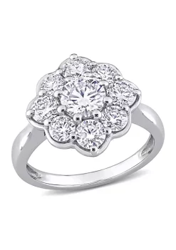 Wholesale ❤️ 2.3 ct. t.w. Created Moissanite Flower Ring in 10K White Gold by Belk & Co. 🌟