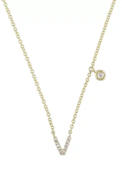 Cheap 🤩 Diamond Accent V Necklace in 14k Yellow Gold by Belk & Co. 🥰 -DealsBelk & Co. Store Belk 29703