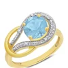 Deals 😀 10K Yellow Gold Blue Topaz and 2 ct. t.w. Diamond Accent Ring by Belk & Co. 🌟