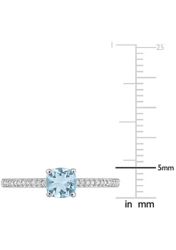 Promo 🌟 Cushion Sky Blue Topaz and 1/10 CT TW Diamond Promise Ring in 10k White Gold by Belk & Co. ✔️ -DealsBelk & Co. Store Belk 29725