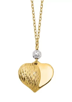 Best deal ⭐ Diamond-Cut Puffed Heart Necklace in 14K Two-Tone Gold by Belk & Co. ✨ -DealsBelk & Co. Store Belk 29738