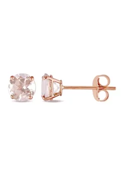 Promo 🎉 1 ct. t.w. Morganite Solitaire Stud Earrings in 14k Rose Gold by Belk & Co. ⌛ -DealsBelk & Co. Store Belk 2974