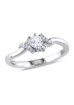 Wholesale ❤️ Lab Created 1/3 CT TGW Created White Sapphire and Diamond Crisscross Ring in Sterling Silver by Belk & Co. 😍 -DealsBelk & Co. Store Belk 29743