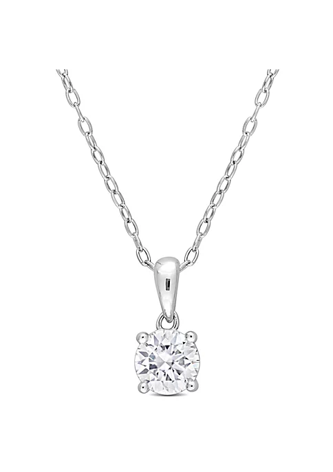 Outlet ✨ Lab Created 3/4 ct. t.g.w. Created Moissanite Solitaire Pendant with Chain in Sterling Silver by Belk & Co. ✨ 5 Outlet ✨ Lab Created 3/4 ct. t.g.w. Created Moissanite Solitaire Pendant with Chain in Sterling Silver by Belk & Co. ✨ - Image 5
