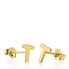 Best deal 👍 10k Yellow Gold T Initial Earrings by Belk & Co. 🌟