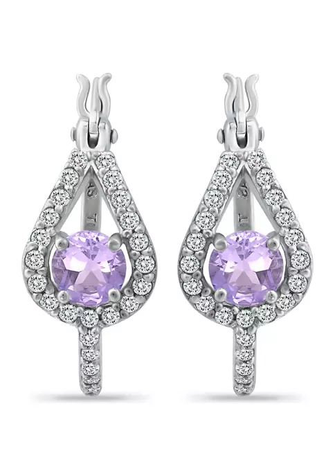 Best Pirce ๐ 1.94 ct. t.w. Amethyst and White Topaz Hoop Earrings in Sterling Silver by Belk & Co. โญ 1 Best Pirce ๐ 1.94 ct. t.w. Amethyst and White Topaz Hoop Earrings in Sterling Silver by Belk & Co. โญ