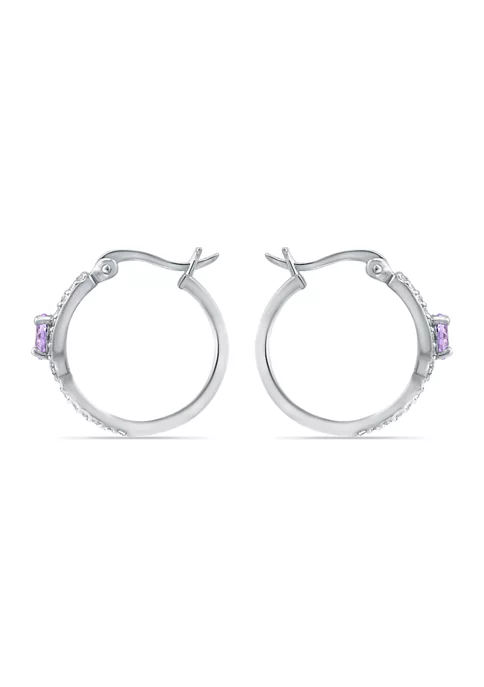 Best Pirce ๐ 1.94 ct. t.w. Amethyst and White Topaz Hoop Earrings in Sterling Silver by Belk & Co. โญ 2 Best Pirce ๐ 1.94 ct. t.w. Amethyst and White Topaz Hoop Earrings in Sterling Silver by Belk & Co. โญ - Image 2
