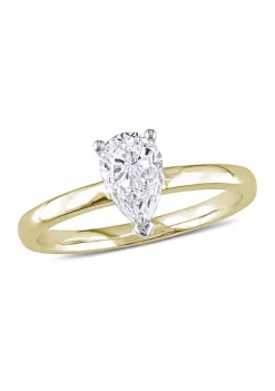 Wholesale ⌛ 1 ct. t.w. Diamond Pear-Cut Solitaire Engagement Ring in 14k Yellow Gold by Belk & Co. 🔔