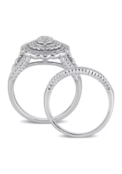 Cheapest ๐ 1/4 ct. t.w. Diamond Double Halo Circular Bridal Set in Sterling Silver by Belk & Co. ๐ 8 Cheapest ๐ 1/4 ct. t.w. Diamond Double Halo Circular Bridal Set in Sterling Silver by Belk & Co. ๐ -DealsBelk & Co. Store Belk 2977