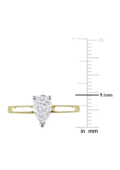 Wholesale ⌛ 1 ct. t.w. Diamond Pear-Cut Solitaire Engagement Ring in 14k Yellow Gold by Belk & Co. 🔔 -DealsBelk & Co. Store Belk 29770