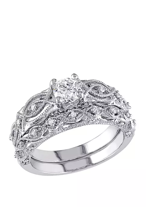 Budget ๐ฏ 3/4 ct. t.w. Diamond Vintage Filigree Bridal Set by Belk & Co. ๐ 1 Budget ๐ฏ 3/4 ct. t.w. Diamond Vintage Filigree Bridal Set by Belk & Co. ๐