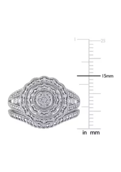Cheapest ๐ 1/4 ct. t.w. Diamond Double Halo Circular Bridal Set in Sterling Silver by Belk & Co. ๐ 9 Cheapest ๐ 1/4 ct. t.w. Diamond Double Halo Circular Bridal Set in Sterling Silver by Belk & Co. ๐ -DealsBelk & Co. Store Belk 2978