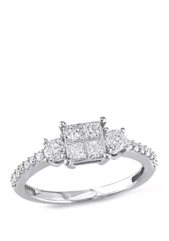 Wholesale 🥰 3/4 ct. t.w. Diamond Princess Cut Quad Engagement Ring in 14k White Gold by Belk & Co. ✔️ 5 Wholesale 🥰 3/4 ct. t.w. Diamond Princess Cut Quad Engagement Ring in 14k White Gold by Belk & Co. ✔️ -DealsBelk & Co. Store Belk 29784
