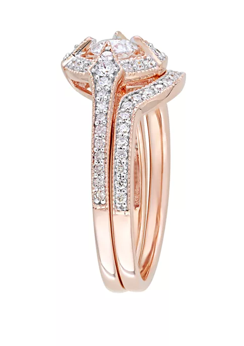 Buy 🔥 2 Piece 3/4 ct. t.w. Diamond Openwork Bridal Set in 10k Rose Gold by Belk & Co. ❤️ 2 Buy 🔥 2 Piece 3/4 ct. t.w. Diamond Openwork Bridal Set in 10k Rose Gold by Belk & Co. ❤️ - Image 2