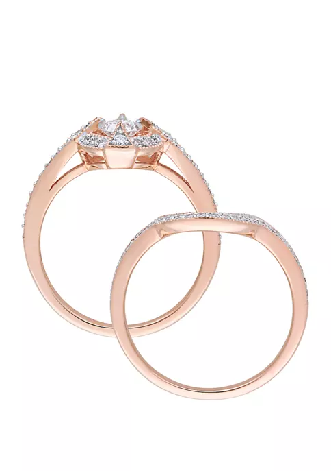 Buy 🔥 2 Piece 3/4 ct. t.w. Diamond Openwork Bridal Set in 10k Rose Gold by Belk & Co. ❤️ 3 Buy 🔥 2 Piece 3/4 ct. t.w. Diamond Openwork Bridal Set in 10k Rose Gold by Belk & Co. ❤️ - Image 3