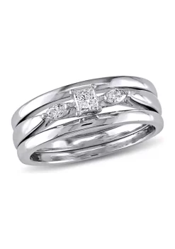 Top 10 🔥 1/4 CT TW Princess and Marquise-Cut Diamond 3-Piece Bridal Set in 10k White Gold by Belk & Co. 👍 -DealsBelk & Co. Store Belk 29794