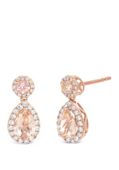 Best Sale 🎉 7/8 ct. t.w. Morganite and 1/4 ct. t.w. Diamond Earrings by Belk & Co. 🎉